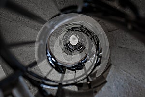 Upward stone spiral stairway