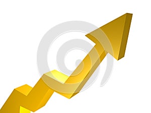 Upward trend arrow chart