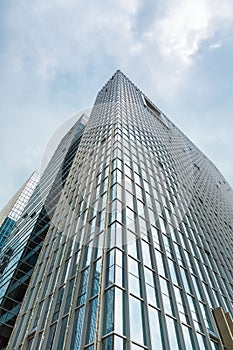 Upward view of modern building