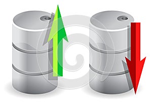 Upwards and downwards Oil prices illustration photo