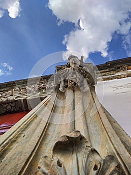 Upwards look at the Senhora del Carmo church in São João del rei.