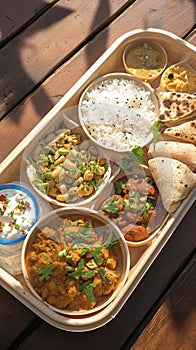 Upwas Thali traditional fasting food platter for Vrat occasions. photo