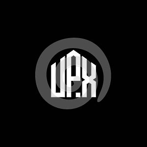 UPX letter logo design on BLACK background. UPX creative initials letter logo concept. UPX letter design