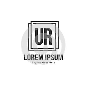 UR Letter Logo Design. Creative Modern UR Letters Icon Illustration