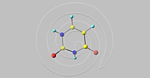 Uracil molecular structure isolated on grey photo