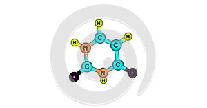 Uracil molecular structure isolated on white