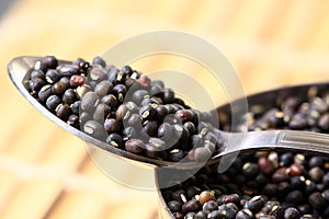 Urad whole lentil macro photo