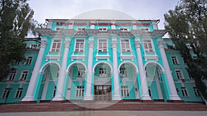 Ural Pedagogical Institute named after A. Pushkin in Uralsk timelapse hyperlapse. photo