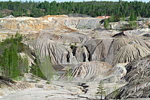 Ural refractory clay quarries. Panorama