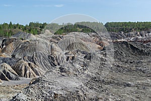 Ural refractory clay quarries. Panorama