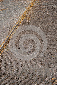 Uralite roof from above, antique material that contains asbestos