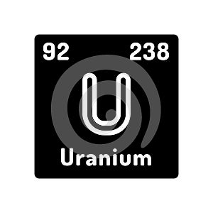 uranium chemical element glyph icon vector illustration