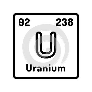 uranium chemical element line icon vector illustration