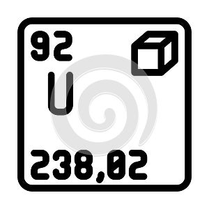 uranium chemical element line icon vector illustration