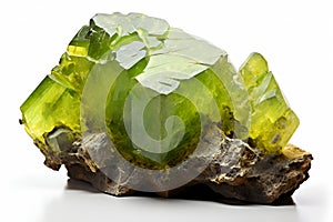 Uranium ore sample on white