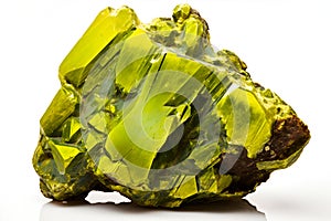 Uranium ore sample on white