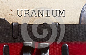 Uranium typed in a vintage paper