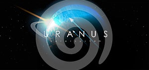 Uranus, creative vector planet. Space background. Galaxy Colorful abstract futuristic illustration. Planet of solar system