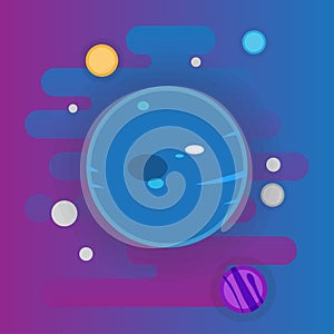 Uranus icon - flat illustration, space elements