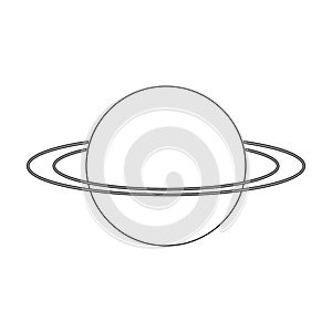 Uranus icon in outline style isolated on white background. Planets symbol