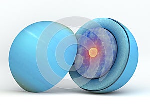 Uranus inner structure for science in 3d concept