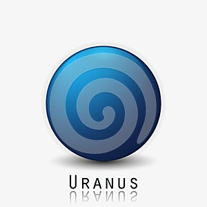 Uranus planet 3d vector illustration.