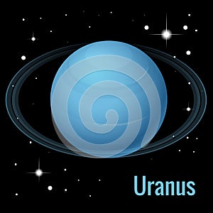 Uranus planet 3d vector illustration. High quality isometric solar system planets.