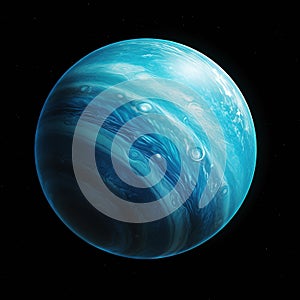 Uranus planet bleu from space globe with atmosphere