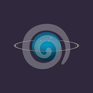 Uranus planet in deep space icon