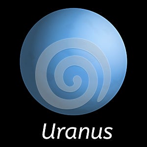 Uranus planet icon, realistic style