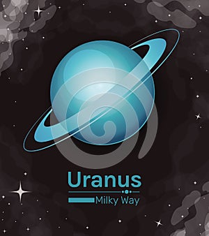 Uranus planet milky way style icon vector design