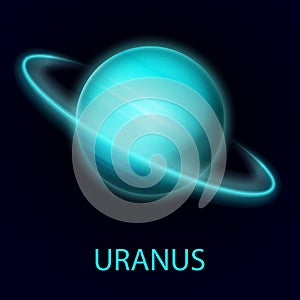 Uranus. Realistic planet of the solar system. Gas giant.