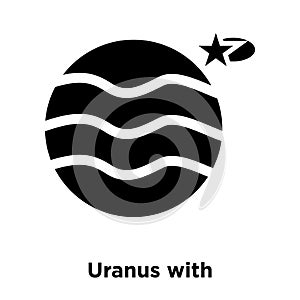 Uranus with Satellite icon vector isolated on white background,