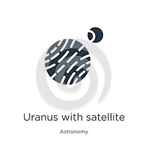 Uranus with satellite icon vector. Trendy flat uranus with satellite icon from astronomy collection isolated on white background.
