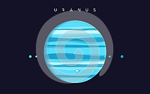 Uranus. The seventh planet from the Sun. Vector illustration