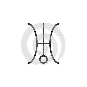 Uranus symbol line icon