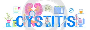 Urarthritis, ureteroscopy concept vector for medical website. Urologist, nephritis illustration. Tiny doctor treats