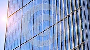 Urban abstract - windowed wall of office building.