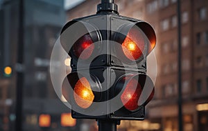 Urban Anomaly: Traffic Light Displaying Red, Yellow, and Green Simultaneously