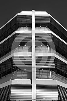 Urban architecture in black and white photo