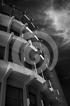 Urban architecture in black and white photo