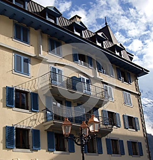 Urban architecture in Chamonix-Mont-Blanc, France