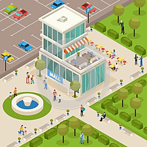 Urban Architecture Isometric Composition