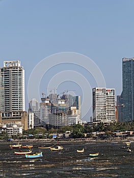 Urban area skyline from Worli village