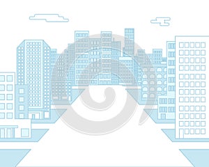 Urban background landscape city real estate flat design concept icon template vector illustration