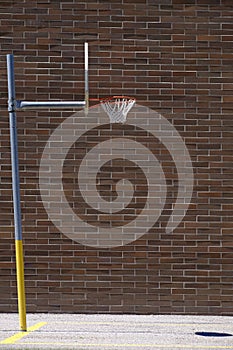 Urban Basketball Playing in Downtown Area in Big City Street Ball