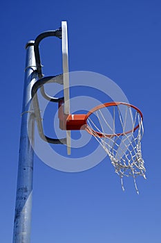 Urban Basketball Playing in Downtown Area in Big City Street Ball