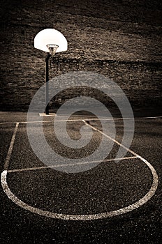 Urban Basketball Street Ball Outdoors in Park Asphalt