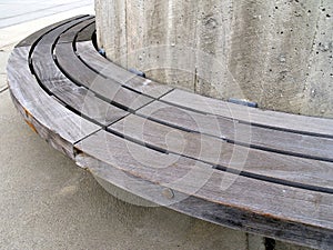 Urban bench of wood and concrete photo