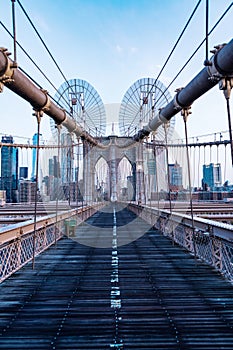 urban bridge architecture. brooklyn bridge in new york. way to manhattan. urban architecture of new york city. Brooklyn